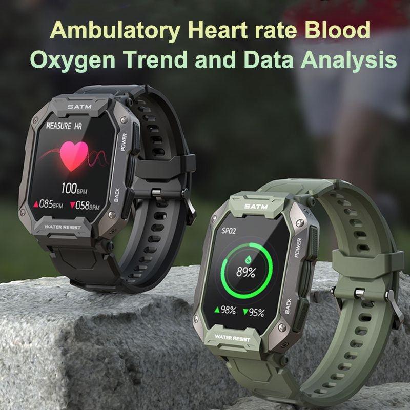 New Full Touch Smartwatch For Android Xiaomi Blood Pressure Oxygen Fitness Watch 5 Atm Waterproof Smart Watch Men Military - Fit For Life Brands 