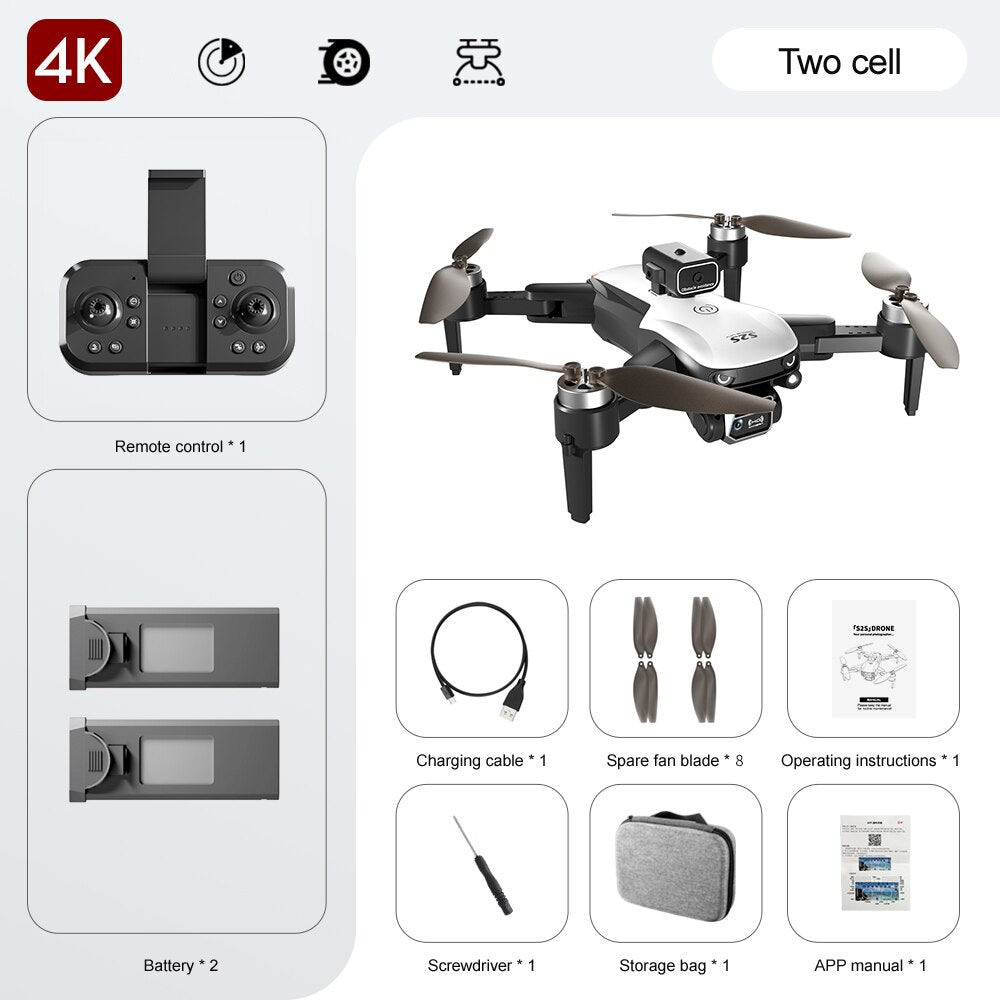 All New S2S Mini Drone 4k Professional 8K HD Camera. Brushless Foldable Drone.