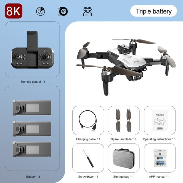 All New S2S Mini Drone 4k Professional 8K HD Camera. Brushless Foldable Drone.