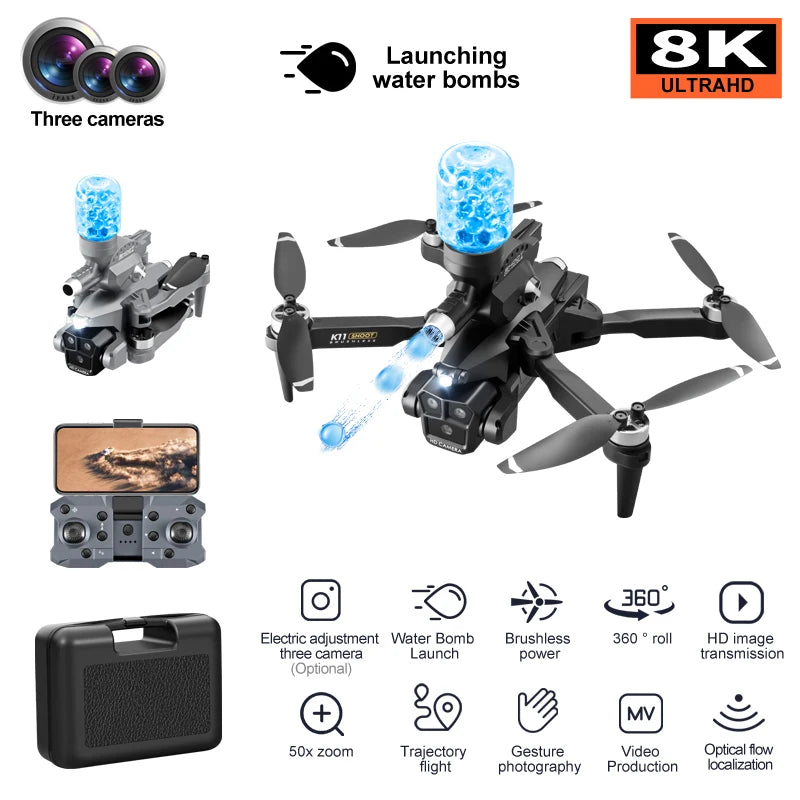 K11 Max Drone with Water Bombs Professional Aerial Photography Aircraft 8K.