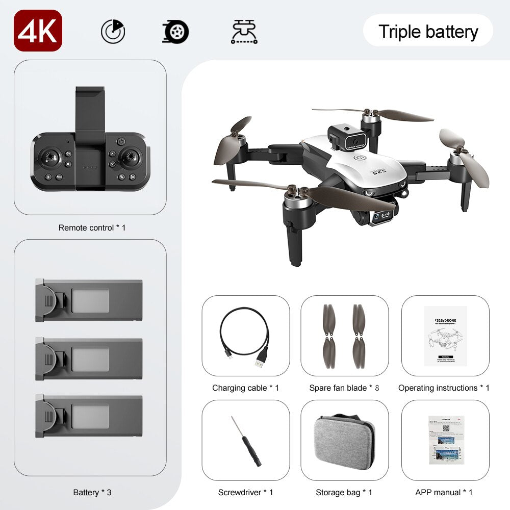 All New S2S Mini Drone 4k Professional 8K HD Camera. Brushless Foldable Drone.