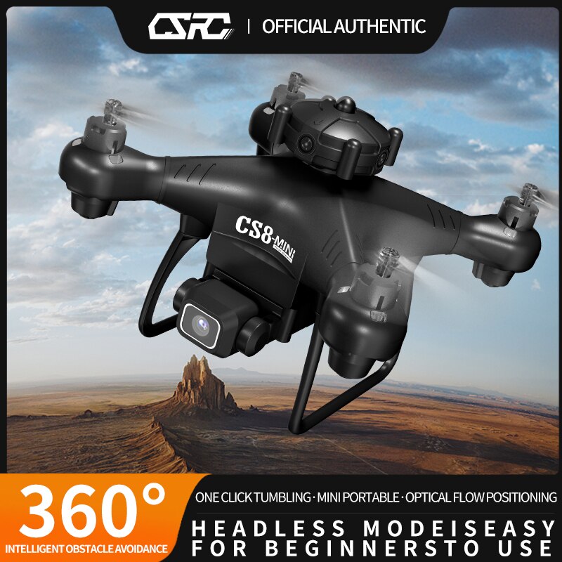 New Quality CS8 Mini Drone 4K Dual Camera HD Professional, 360 RC Wide Angle Adjustable Quadcopter.