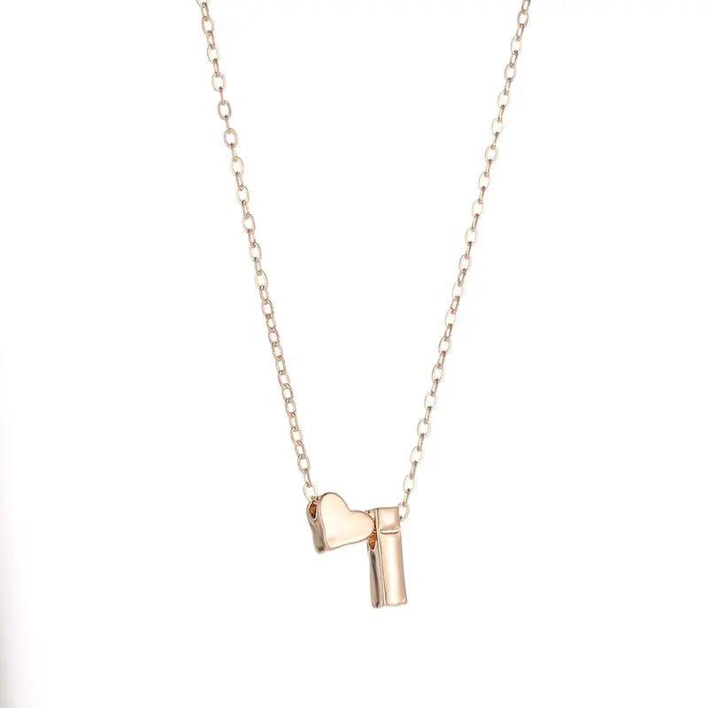 SUMENG Fashion Tiny Heart Dainty Initial Necklace Gold Silver Color Letter Name Choker Necklace For Women Pendant Jewelry Gift Fit For Life Brands 