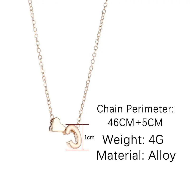 SUMENG Fashion Tiny Heart Dainty Initial Necklace Gold Silver Color Letter Name Choker Necklace For Women Pendant Jewelry Gift Fit For Life Brands 