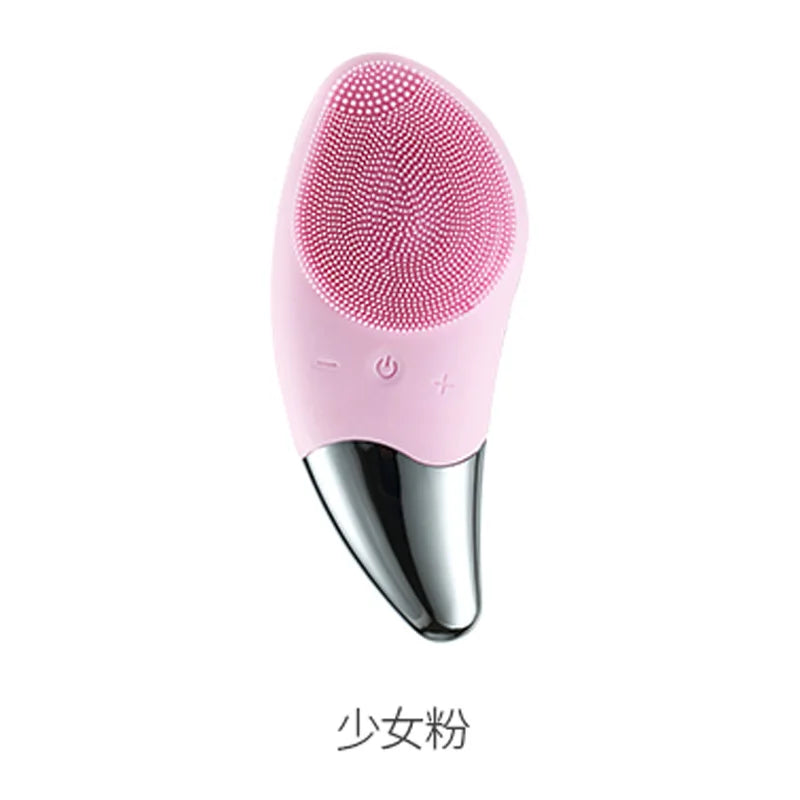 Mini Electric Face Washer Cleanser Silicone Facial Cleanser Waterproof Rechargeable Ultrasonic Pore Facial Cleaner