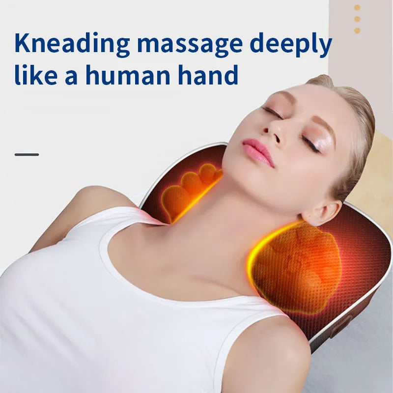 Quality Electric Shiatsu Head Neck Cervical  Body Massager Car Back Pillow with Heating Vibrating Massage Device