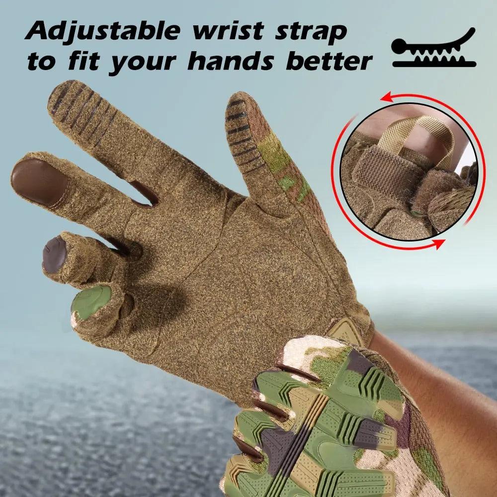 Tactical Full Finger Gloves Touch Screen Army Military Paintball Airsoft Combat Shooting Rubber Protective Anti-skid Men Women Fit For Life Brands