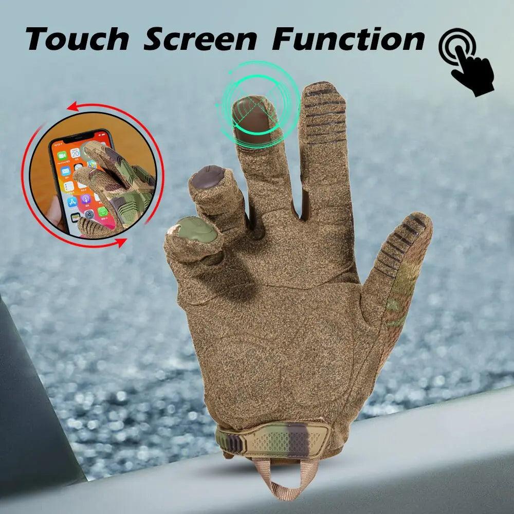 Tactical Full Finger Gloves Touch Screen Army Military Paintball Airsoft Combat Shooting Rubber Protective Anti-skid Men Women Fit For Life Brands